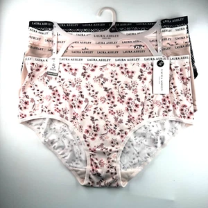Laura Ashley Intimates Womens 5 Pack Plus Size 2X Super Soft Briefs Solid Print - Picture 1 of 11