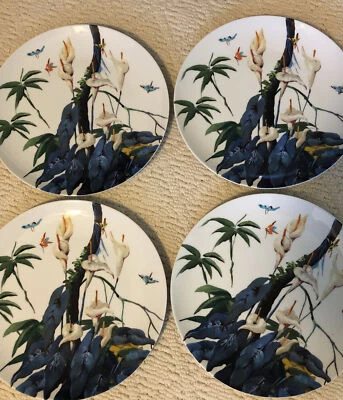 Williams Sonoma PAVAO Calla Lillies Conjunto de 4 Pratos de Jantar Novo com etiquetas - Imagem 1 de 3
