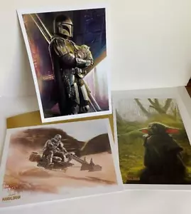 Juego de 3 litografías de Disney Star Wars The Mandalorian edición limitada - Imagen 1 de 4