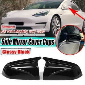 Tapa de cubierta de espejo retrovisor negro brillante para Tesla Model 3 2017-2020 - Imagen 1 de 10