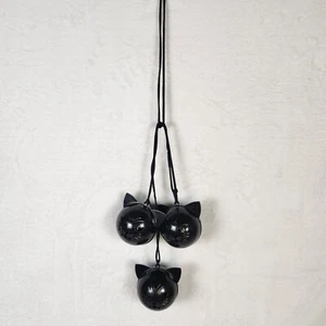 Vintage Halloween schwarze Katze Metall hängende Ornament Glocken 3er Set, schönes lautes Klingeln - Bild 1 von 6