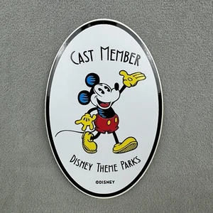 Disney Theme Parks Cast Member Sticker Mickey Mouse Walt Disney World 4.5" x 3" - Picture 1 of 4