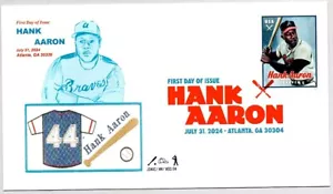 #5908 HANK AARON ATLANTA BRAVES BASEBALL HALL OF FAME HOME RUN KING FDC - Picture 1 of 1