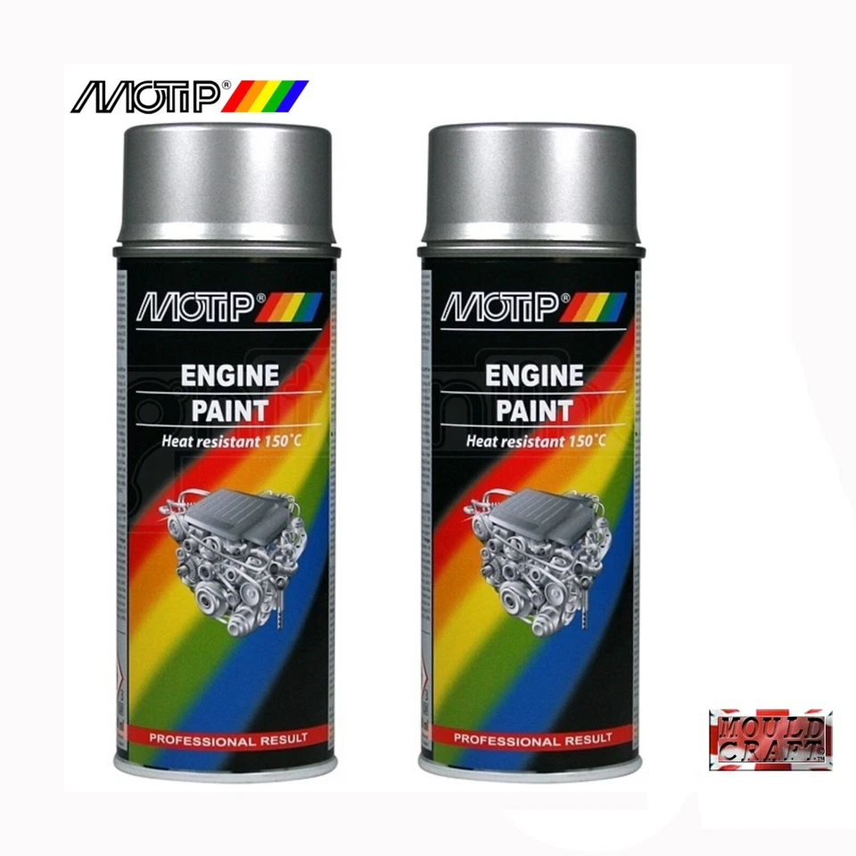 2 x Motip Aluminium Silver Car XHT Engine Spray Paint Heat Resistant Lacquer - Image 1 of 1