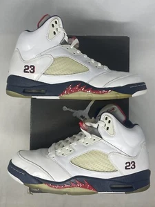 Air Jordan 5 Retro Independence Day 136027 103 White/Varsity Red Size 10.5 - Picture 1 of 6