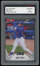 BRETT BATY 2021 LEAF DRAFT 1ST GRADED 10 ROOKIE CARD RC #03 NEW YORK METS