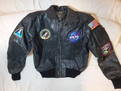Chaqueta de bombardero Alpha Industries х NASA de cuero para hombre talla XL Foto 1 de 4