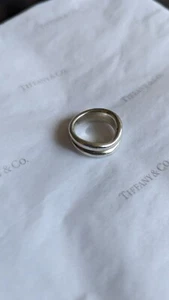 Tiffany & Co. Sterling Silver Elsa Peretti Doppio/Double Wave Ring (size: 4) - Picture 1 of 10