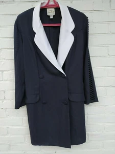 Joseph Ribkoff Women's Dark Blue & White Dress Cardigan Size 44 - Picture 1 of 8