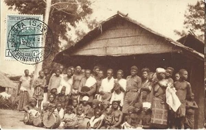 Maximun Card - Spanish Guinea - Town near the rapids of Yobe 1933 - Picture 1 of 2