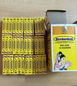 12 Dozen (144 Box) (1440 Sticks) Devdarshan Premium Dhoop Incense Sticks - Picture 1 of 15