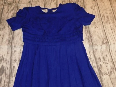 DE COLECCIÓN AÑOS 80 90 KARIN STEVENS VESTIDO BLUSA ESTAMPADO AZUL RAYÓN MEZCLA 10 Foto 1 de 4