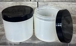 Bulk 12oz 89mm Polypropylene Thick Wall Jars, 350mL With Black Lids Lot Of 15 - Picture 1 of 4