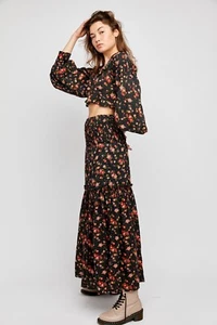 NEW Free People Secret Garden Floral Blouse & Skirt Set Size Medium Z359-40 - Picture 1 of 5