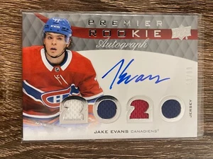 JAKE EVANS 2020-21 Upper Deck Premier 2020 Premier Rookie Auto Jersey #99/99 - Picture 1 of 1
