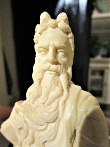 Michelangelo Horned Moses on Marble Base 6 1/4" Inches Tall Italy - Picture 1 of 12
