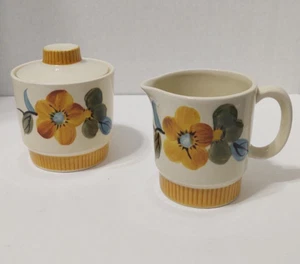 FashonWare Creamer Sugar Set Hana Pattern 4610 Made in Japan - Picture 1 of 4