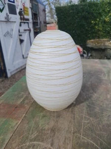 1970's Opaque Glass Retro Lampshade Egg Shape Super Stipple Effect MCM - Picture 1 of 16