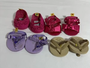 Build A Bear Shoes Heels Sandals Lot Of 4 Pink Purple Tan - Picture 1 of 6