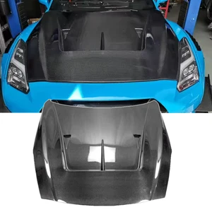 For Nissan GTR R35 09-2023 Carbon Fiber Front Bonnet Hood Cover Trims - Picture 1 of 12