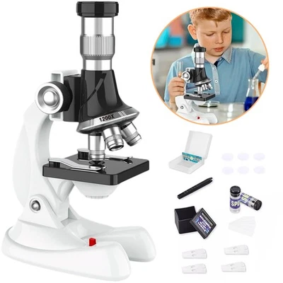 Microscope for Kids Science Lab Kit 100x 600x 1200x Magnification Kids Toys Gift - Image 1 of 4