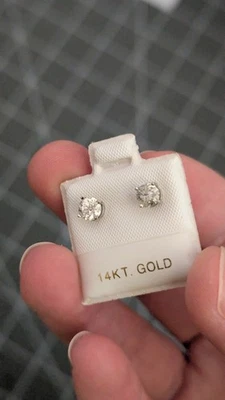 Pendientes Diamantes Oro 14kt, 0,75 c. Natural De Canadá Foto 1 de 4