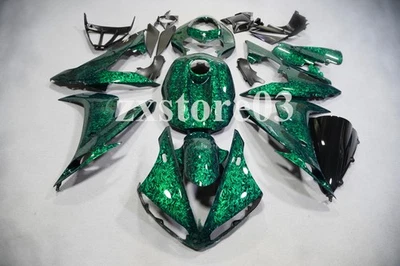 Kit de carrocería y tanque de carenado de fibra de carbono forjado verde para Yamaha YZF R1 2004-2006 EE. UU. Foto 1 de 4