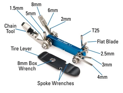 Park Tool I-Beam Mini Fold-Up Hex Wrench Screwdriver Torx Wrench Set Bike Tools - image 1 of 4