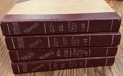 VTG Popular Mechanics Magazine, 1937 Jan-Dec 12 issues, Bound in 4 Volumes - Image 1 of 2