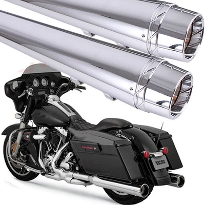 4" Slip On Mufflers For Harley 95-16 Electra Road King Street Glide Exhaust Pipe - Image 1 of 4
