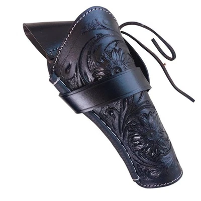 Western Gun Holster Right Hand Cross Draw – Hand Tooled Leather – Cowboy Style - Image 1 of 4