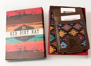 Money Clip Wallet Genuine Leather Red Dirt Hat Co Southwestern Design Wallet - Picture 1 of 6
