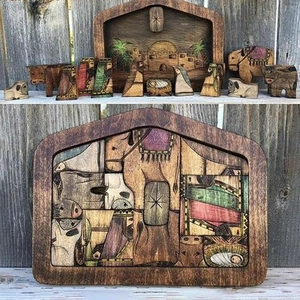 Wooden Jesus Puzzles Nativity Set Nativity Puzzle For Adults Kids Desk Figurines - Picture 1 of 11