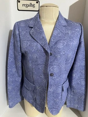 Emma James Jacket Women's  size 10  Blue Floral Blazer  Long Sleeve - Image 1 of 4