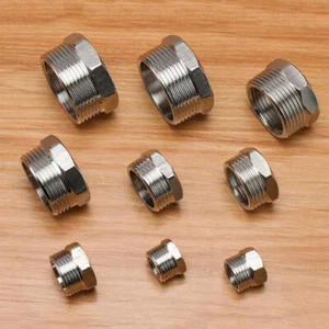 Accesorios de tubería BSP macho x hembra adaptador de arbusto reductor conector acero inoxidable - Imagen 1 de 21