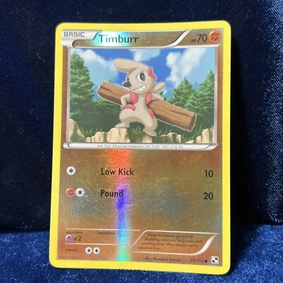 Timburr 59/114 Reverse Holo Black & White Pokemon Card - Image 1 of 4