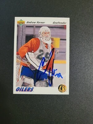 1991-92 Upper Deck Andrew Verner Oilers Auto Autographed Signed Card - Image 1 of 2