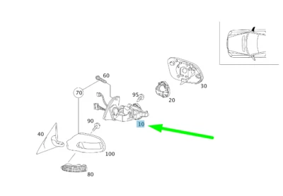 MERCEDES-BENZ SLK R171 前门镜框套件 A1718102076 无🇺🇸DUTY — 第 1/4 张图片