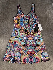 NWT Johnny Was Bee Active Scoop Back Fit & Flare Tennis Dress Medium M Geometric - Picture 1 of 5