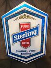 Vintage 18" Sterling Beer Sign ?Pure Beer? Plastic ?Stained Glass? Classic Decor