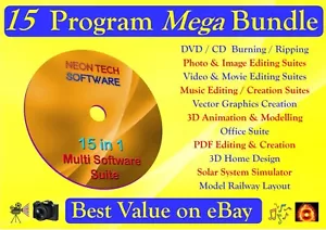 Video Edit Editor Software Part of 15 PROGRAM MEGA BUNDLE Windows on DVD - Picture 1 of 5