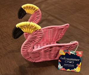 CiROA FLAMINGO PINK WICKER RESIN  NAPKIN HOLDER - Picture 1 of 5