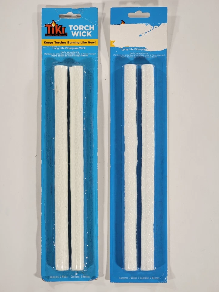 2 Lamplight Farms Tiki Torch Wick Replacement Round Shape Fiberglass 2ea