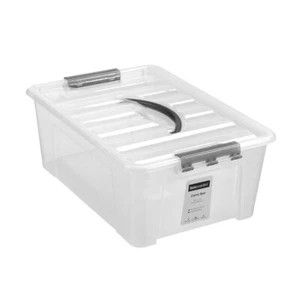 12L Plastic Storage Box with Lid and Handle Container Tub Bin 40.5x28x15cm Home - Picture 1 of 1