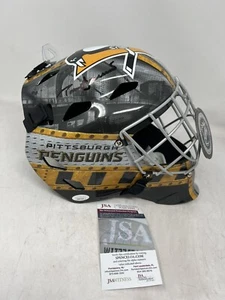 TOM BARRASSO Pittsburgh Penguins SIGNED Full Size Goalie Mask JSA Witness COA bl - Picture 1 of 5