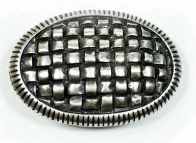 Boucle de Fermeture Ceinture Métal Couleur Argent Motif Gaufré pour 4 CM - Photo 1/2