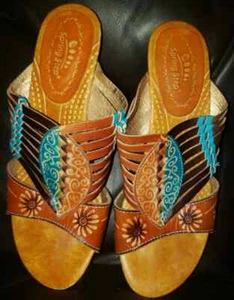 SPRING STEP MINKA Casual Leather Womens Sandals Mules Size 36, US 5M - Picture 1 of 3
