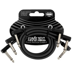 Ernie Ball Flex Patch Cable 12in - Black - 3 Pack - Picture 1 of 3