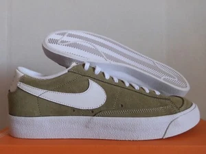 NIKE BLAZER LOW ‘77 SUEDE MEDIUM KHAKI-WHITE-BLACK SZ 8.5 [DA7254-200] - Picture 1 of 5