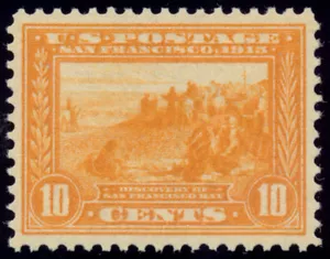 US 400 10c 1913 Panama Pacific perf 12 orange yellow NH PSAG grade 85 - Picture 1 of 3